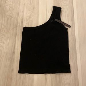 Black one sided tank top, O/S
